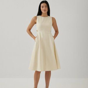 Love, Bonito Inka Textured Fit & Flare Dress in Ivory